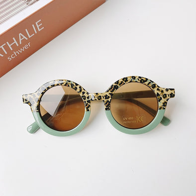 Lindos óculos de sol de desenho animado de duas cores leopardo - Lojinha da Paty