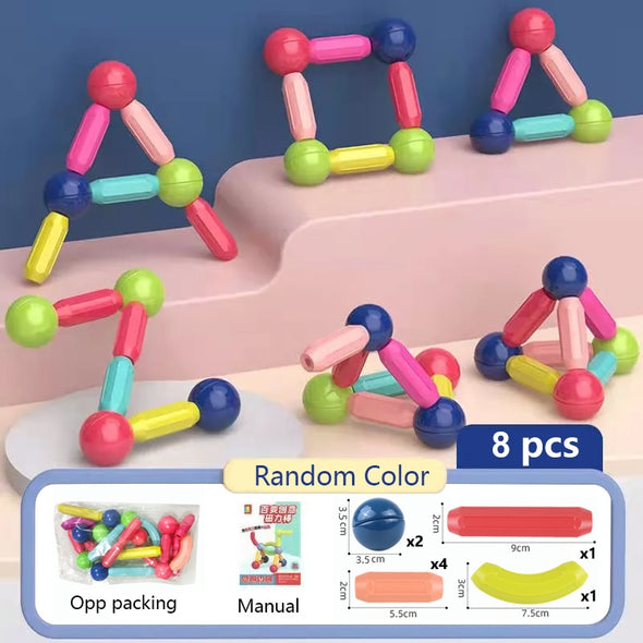 Brinquedo infantil de blocos de construção magnéticos - Lojinha da Paty